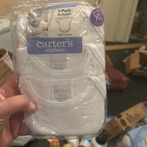 Nip Sz Xlarge 3 pack Carter's Starters White Bodysuit Pack